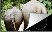 KitchenYeah® Inductie beschermer 78x52 cm - Olifant - Dieren - Grijs - Natuur - Kookplaataccessoires - Afdekplaat voor kookplaat - Inductiebeschermer - Inductiemat - Inductieplaat mat