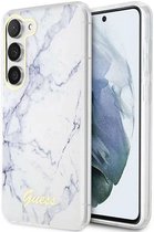 Guess Hoesje Back Cover Marmer Wit Geschikt voor Samsung Galaxy S23 Plus