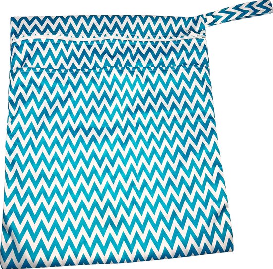 Wetbag Luiertas Groen/Blauw Zigzag