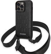 iPhone 14 Pro Max Backcase hoesje - Karl Lagerfeld - Effen Zwart - Kunstleer