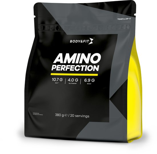 Body & Fit Amino Perfection - Raspberry - BCAA, EAA en Glutamine - Aminozuren - 380 gram (20 servings)