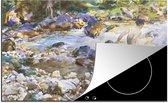 KitchenYeah® Inductie beschermer 77x51 cm - Mountain stream - John Singer Sargent - Kookplaataccessoires - Afdekplaat voor kookplaat - Inductiebeschermer - Inductiemat - Inductieplaat mat