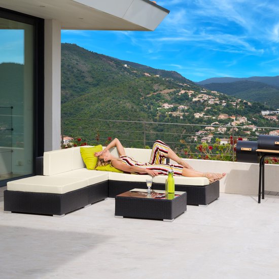 tectake - Ensemble de sièges en osier Paris, variante 2 noir Réf .: 403830