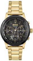 BOSS HB1514033 SOLGRADE Heren Horloge - Mineraalglas - Staal - Goudkleurig - 44 mm breed - Quartz - Vouw/Vlindersluiting - 5 ATM (douchen)