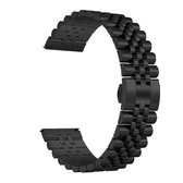 SmartphoneClip® Horlogeband - Metaal Schakel Luxe - 18mm Zwart - Horlogebandjes