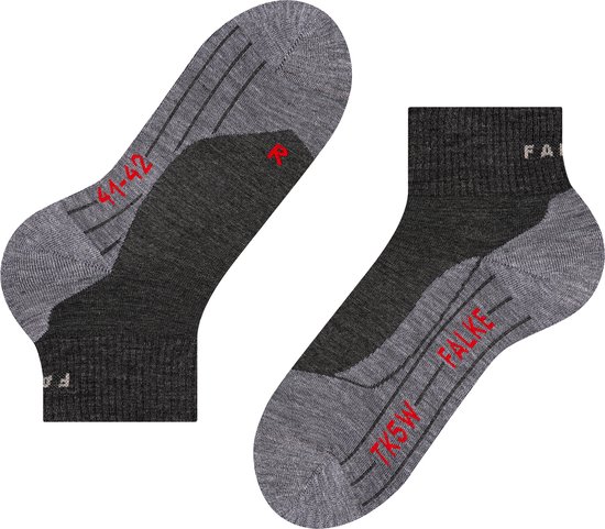 Chaussettes de randonnée FALKE TK5 courtes pour femmes - Asphalt Melange - Taille 39/40