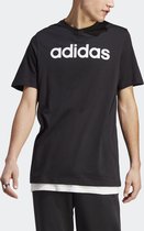 adidas Sportswear Essentials Single Jersey Linear Geborduurd Logo T-shirt - Heren - Zwart- XS