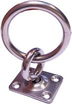 Seilflechter - Oogplaat met Wartel en Ring - RVS A2 - Maat: 8mm