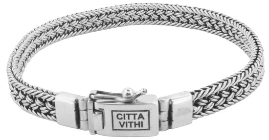 Jonline Citta Vithi Zilveren Ambachtelijke Buddha Armband model 1 maat S