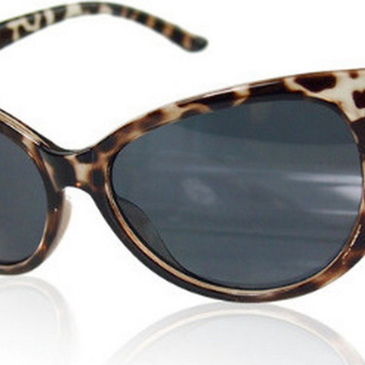 Hidzo Zonnebril Cat Eye Luipaard - UV 400 - Zwarte Glazen