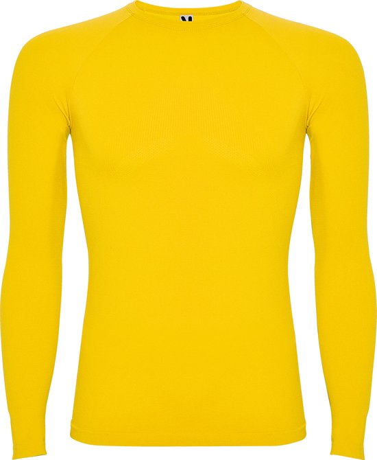 Chemise de sport thermique jaune à manches raglan, modèle sans couture Prime taille XS- S