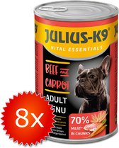 Julius-K9 - Nourriture pour chiens en conserve - Nourriture Alimentation humide - Adulte - Boeuf & Carotte - 8 x 1240g