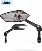 EasyDo - Fietsspiegel Ebike - Links - Reflector - 360º Verstelbaar - Anti-Tril - Zacht HD Glas - Zwart - Achteruitkijkspiegel