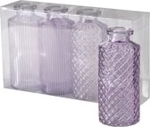 Boltze Home Vase Panja en verre Lilas emballé par 4 pièces dans une boîte transparente