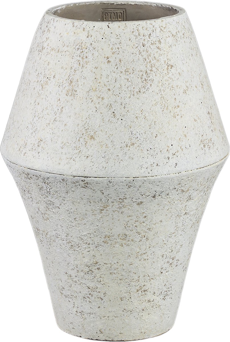 PTMD Bloempot Tink - 28x28x40 cm - Cement - Wit