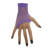 Handschoenen - Paars - Vingerloos - Net - Kort - Fluor / neon