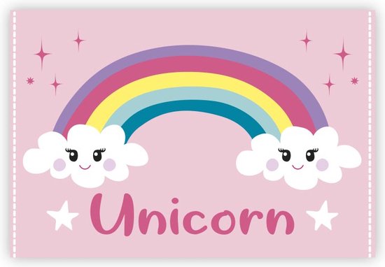 Totum Unicorn Raamstickers verplaatsbare stickers eenhoorn | 45 stuks niet permanent voor thuis en op reis | speelgoed junior vanaf 3 jaar