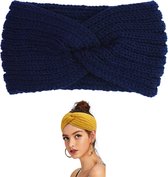 Femur Haarband Dames – Sport Haarband – Warme Haarband – Elastisch – Bandana – Haar Accessoire – Oorwarmers – Alternatief voor een Muts - Winter - Navy Blauw