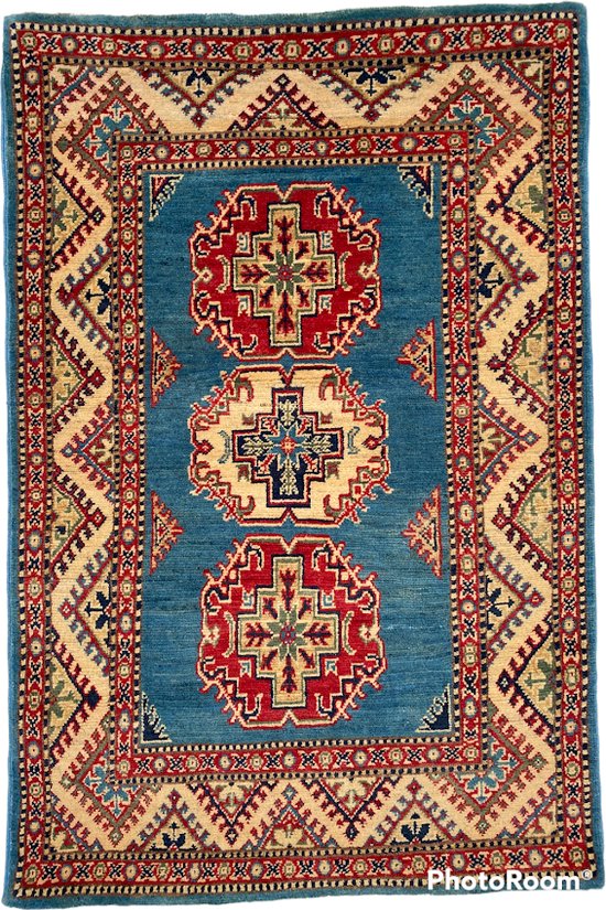 Tafelkleed - Afghanse Kazak Tapijt- 0.82 * 123 CM handgeknoopt-100 % Wol |  bol.com