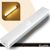 Lampe LED Elumia® avec Détecteur de Mouvement 10 cm - Wit Chaud (3000K) - Siècle des Lumières LED avec 10 LED - Aluminium - Magnétique - Batterie rechargeable par USB - Confirmation Facile