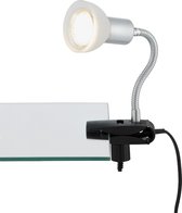 BRILONER - LED lampe à pince veilleuse lampe de lecture interrupteur à câble bras flexible 1xGU10 3 W blanc métal verre
