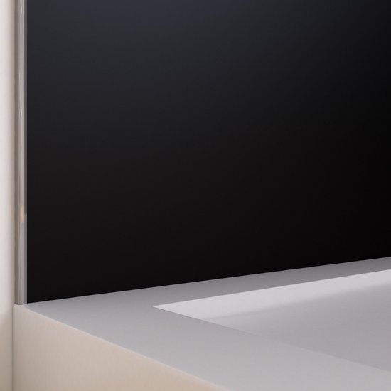 Zwart aluminium douchewandpaneel - 120 x 210 cm - WALL'IT NOIR 120