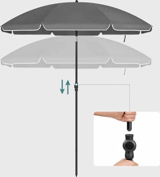 Helios&Hestia 300 cm groot vrijdragende parasol, zweefparasol, bananenscherm, terrasparasol
