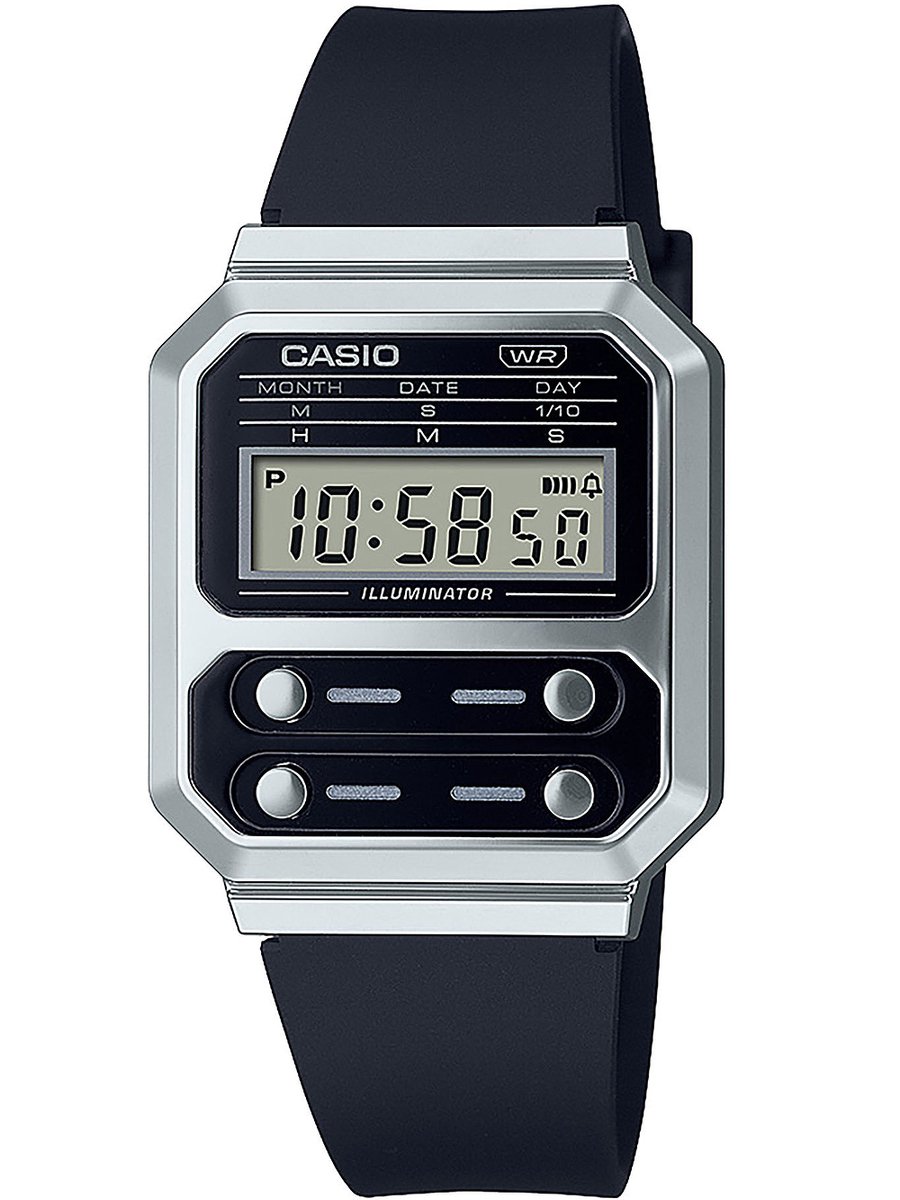 Casio Casio Collection Vintage A100WEF-1AEF Horloge - Kunststof - Zwart - Ø 36 mm