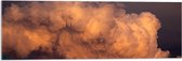 WallClassics - Acrylglas - Zachte Wolken door Donkere Lucht - 90x30 cm Foto op Acrylglas (Met Ophangsysteem)