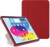 Pipetto Original Origami No1 case, geschikt voor iPad 10.9 (2022) – met multifunctionele vouwbare cover - volledige 360˚ bescherming - rood