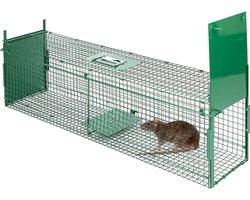MaxxGarden Vangkooi voor dieren van 60x18x20cm - rattenval - dubbele ingang - opvouwbaar