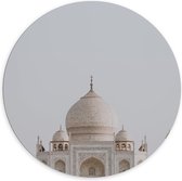 WallClassics - Dibond Muurcirkel - Moskee Taj Mahal - India - 100x100 cm Foto op Aluminium Muurcirkel (met ophangsysteem)