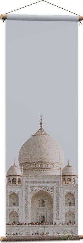 WallClassics - Textielposter - Moskee Taj Mahal - India - 40x120 cm Foto op Textiel