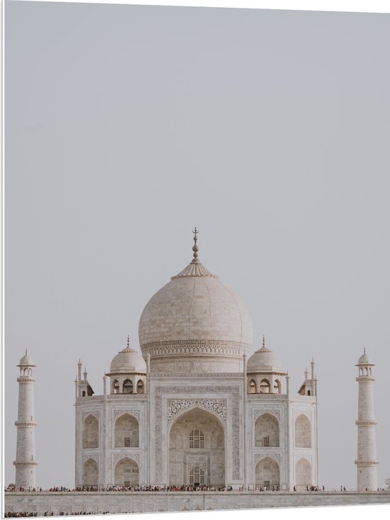 WallClassics - PVC Schuimplaat - Moskee Taj Mahal - India - 75x100 cm Foto op PVC Schuimplaat (Met Ophangsysteem)