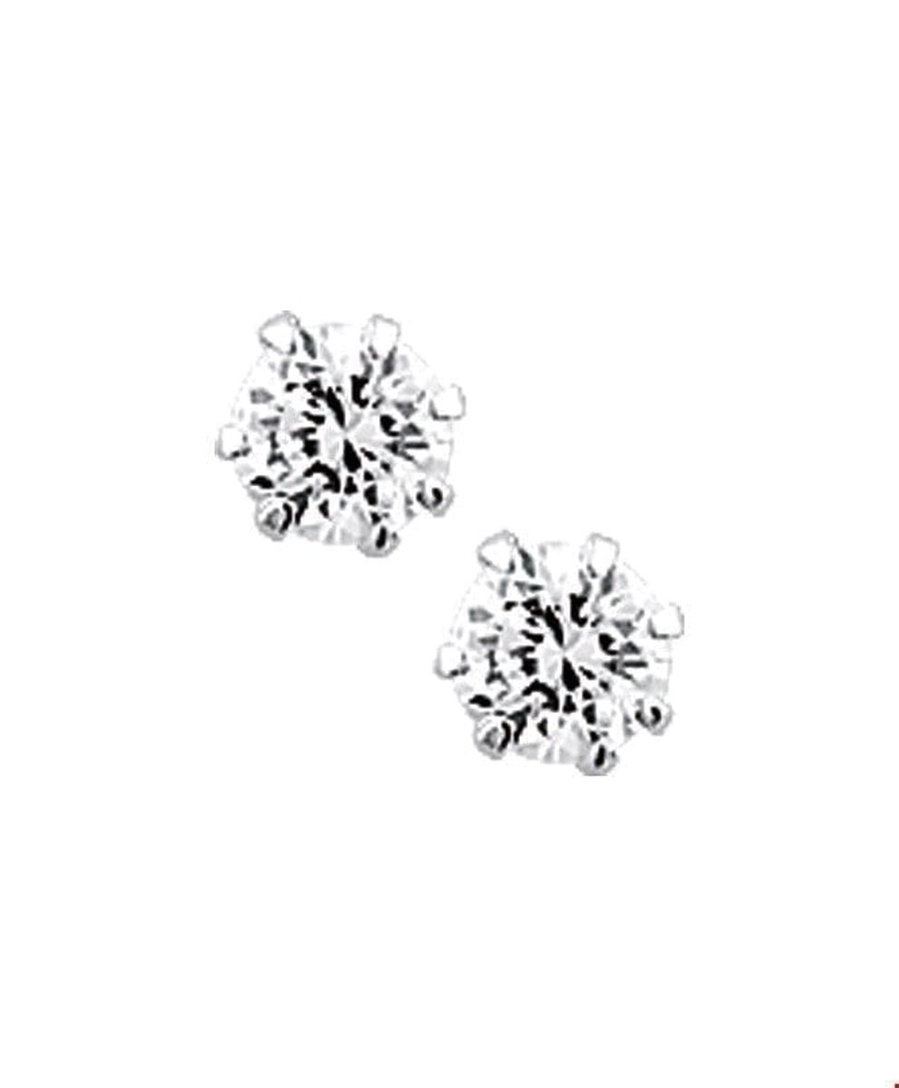 TFT Oorknoppen transparant Zirkonia Zilver Glanzend 4,5 mm