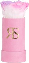 Rosuz Mini Flower box velours rose avec paillettes rose longue vie