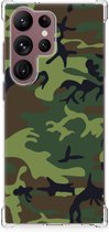 Smartphone hoesje Geschikt voor Samsung Galaxy S23 Ultra Anti-shock Hoesje met foto met transparante rand Camouflage