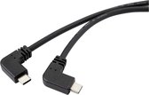 Renkforce USB-kabel USB 3.2 Gen2 (USB 3.1 Gen2) USB-C stekker, USB-C stekker 1.20 m Zwart 90° haaks naar links RF-46330