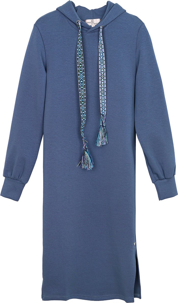 Yehwang - Sweater jurk - Blauw - Maat: L