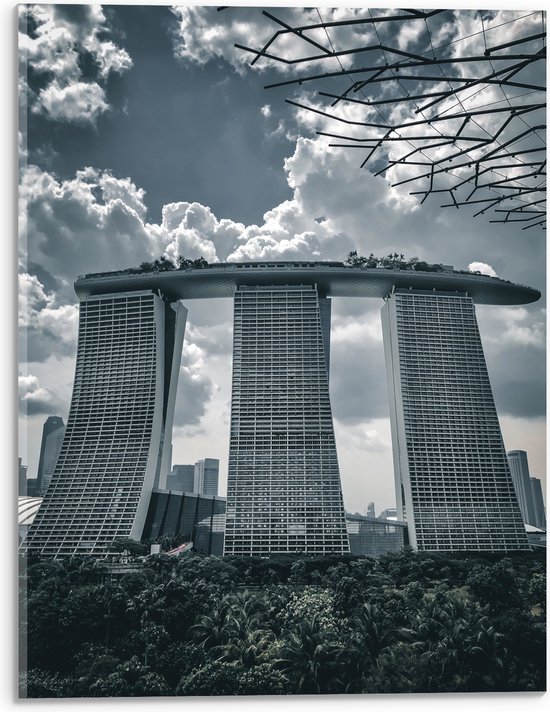 WallClassics - Acrylglas - Marina Bay Sands Hotel - Singapore - 30x40 cm Foto op Acrylglas (Wanddecoratie op Acrylaat)