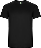 Zwart unisex ECO sportshirt korte mouwen 'Imola' merk Roly maat 116 / 8