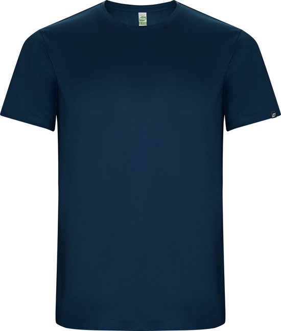 Donkerblauw unisex ECO sportshirt korte mouwen 'Imola' merk Roly maat M