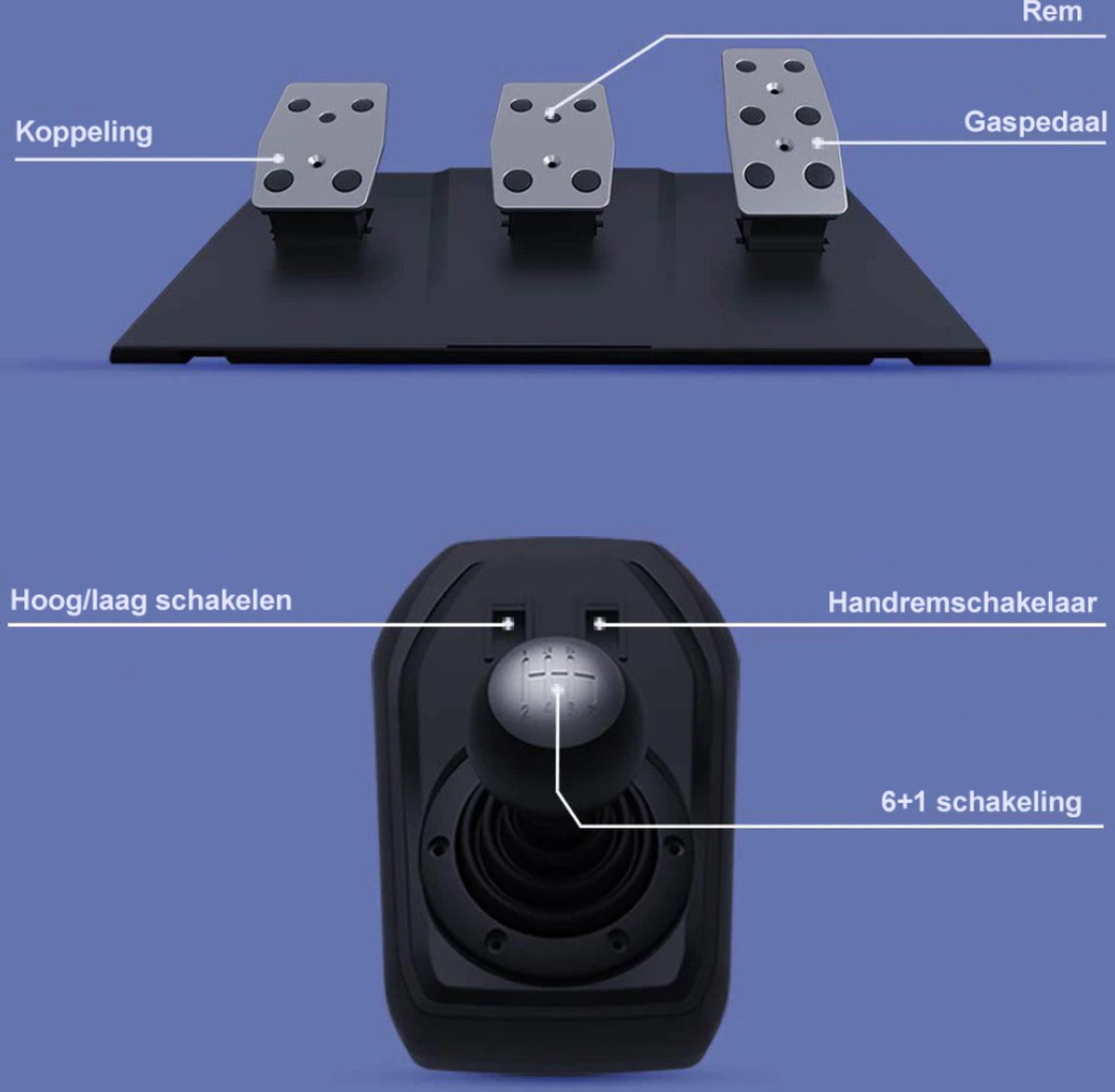 PXN V9 Gen2 Gaming Stuurwiel met Pedalen en Versnellingspook - 270°|900
