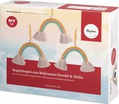 Macrame Pakket - Touw / Koord - Wanddecoratie - Knutselpakket voor Volwassenen en Kinderen - 3 regenbogen