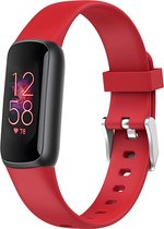 Fitbit Luxe Band - Bracelet en Siliconen iMoshion Boucle argentée - Rouge