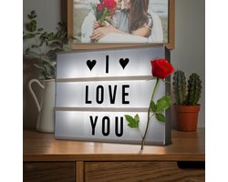 Lightbox - letterbak met licht - lichtbox voor kleine boodschappen - woondecoratie - A4 - zwart - 30,5 x 22 x 6,5 cm - DisQounts