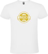 Wit T-Shirt met “Legend sinds 1988 “ Afbeelding Goud Size XXXXXL