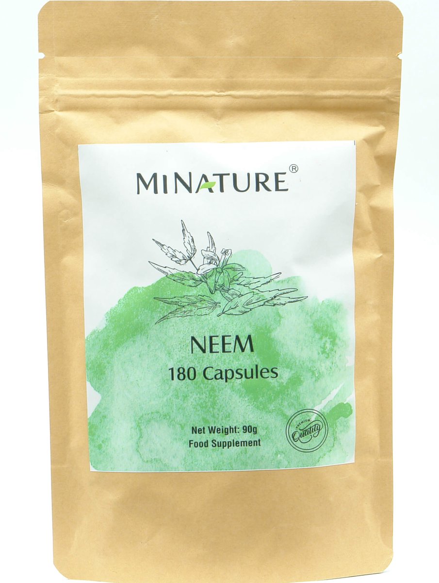 Goedkoopste Neem Capsules 180 stuks - 450mg Neempoeder van Azadirachta Indica Bladeren per Vega Capsule - 100 Plantaardig