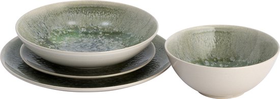 Lite-Body Serviesset - Groen reliëf - 6 personen - 24 delig — afbeelding 4