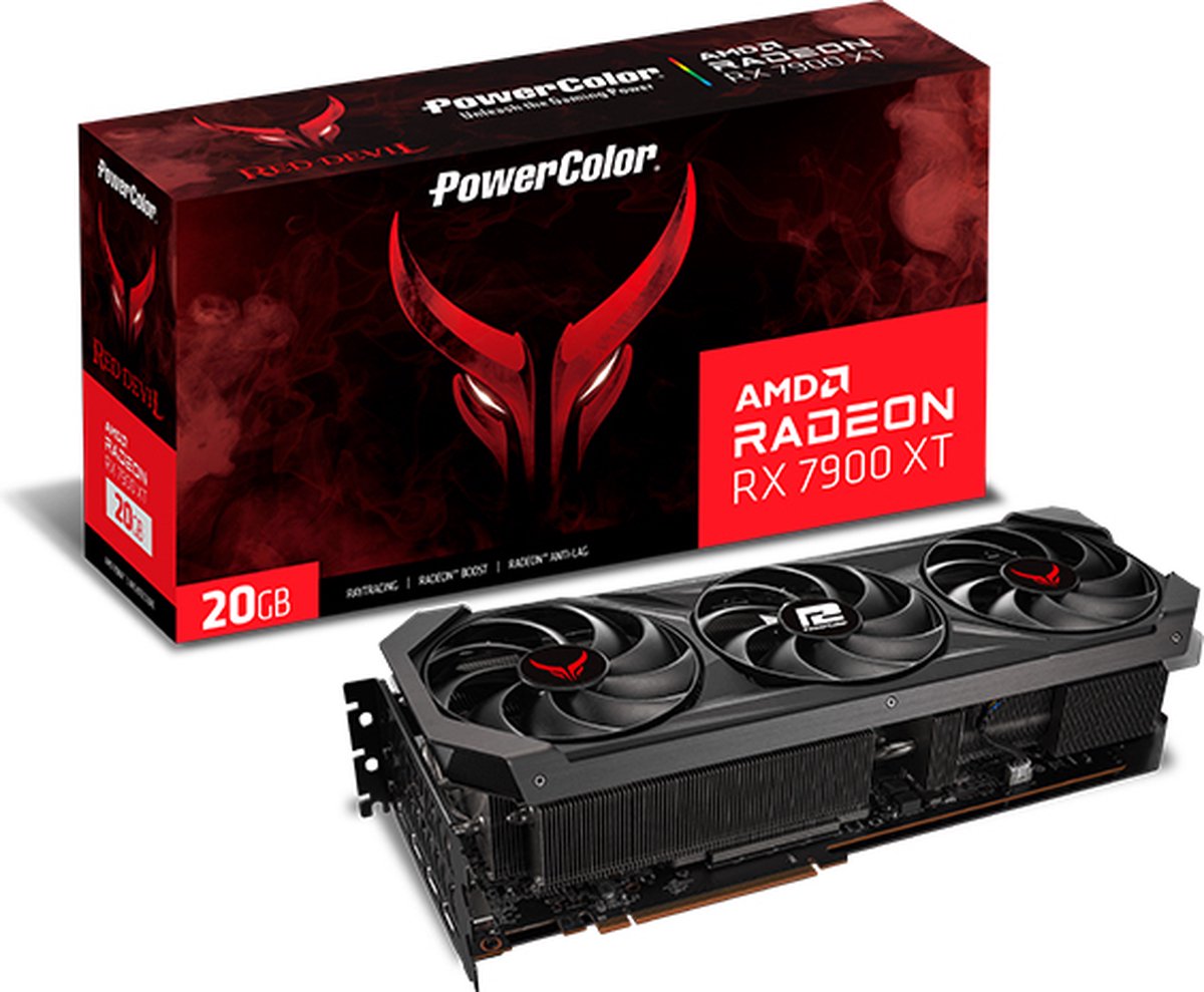 Powercolor Radeon RX7900XT Red Devil - Grafische kaart - 20 GB GDDR6 - PCIe 4.0 x16 - 1x HDMI, 3 x DisplayPort